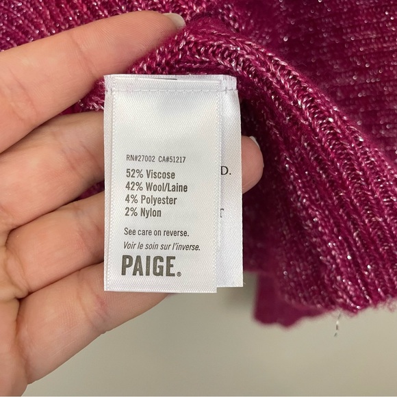 PAIGE Metallic Izabella‎ Wool Blend Off the Shoulder Sweater Size Small - Picture 9 of 11